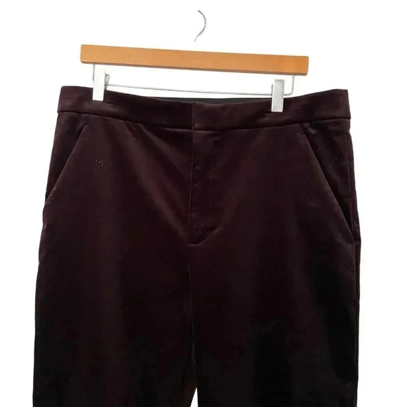 A.L.C. Sophie II Velvet Flare Pants Chocolate Plum size 14 - Picture 5 of 12